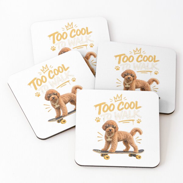 Item preview, Too Cool To Walk Funny Skateboarding Dog designed and sold by Greta Lobodzinska.