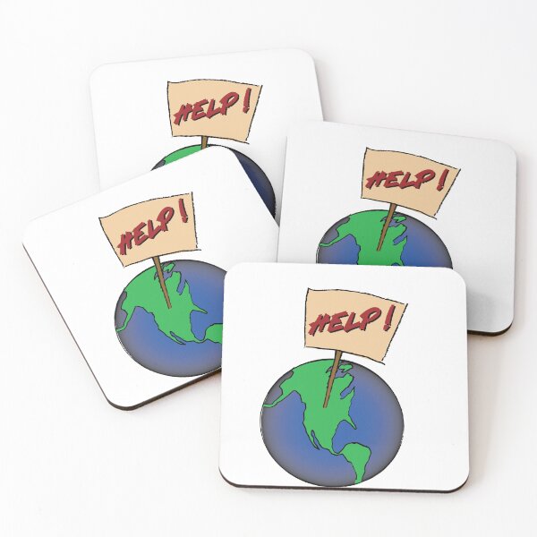 Item preview, Earth with Help sign designed and sold by Lobo-36.