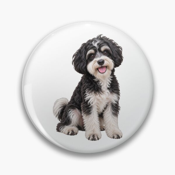 Artikelvorschau, Schwarzer und weißer Maltipoo-Hund entworfen und verkauft von BackgroundND.