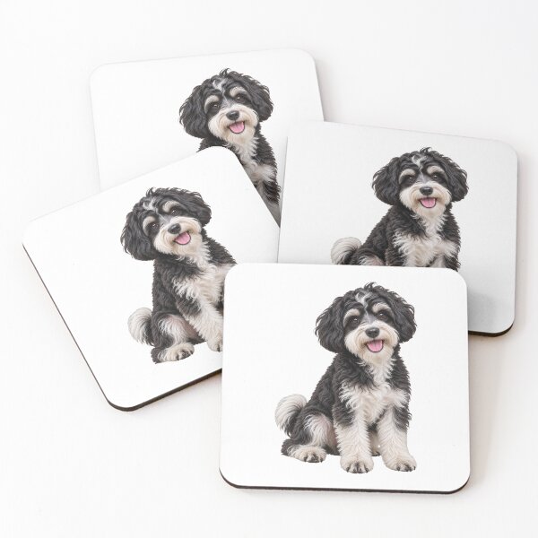 Item preview, Black and White Maltipoo Dog designed and sold by BackgroundND.