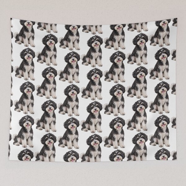 Item preview, Black and White Maltipoo Dog designed and sold by BackgroundND.