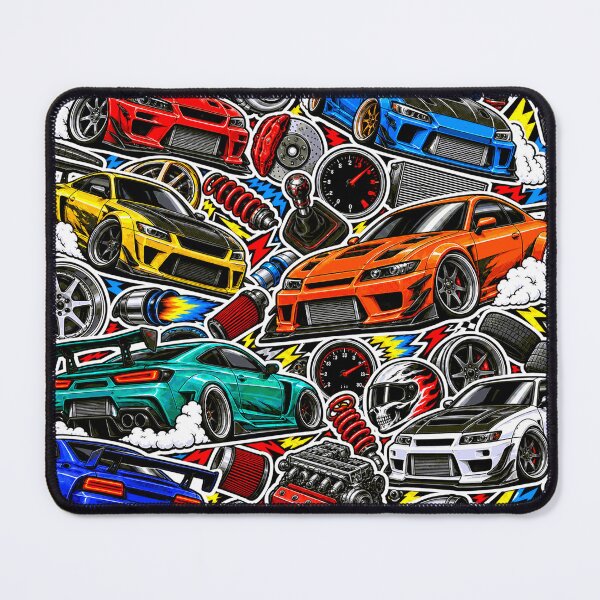 Item preview, Turbo Tuner Car Sticker Bomb – Street Racing Collage designed and sold by Inked Legacy.