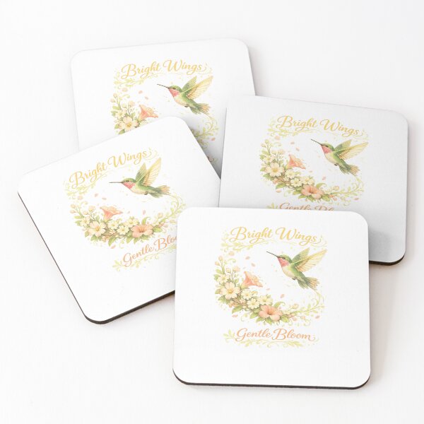 Item preview, Bright Wings Gentle Bloom Hummingbird Floral Cottagecore Nature Art designed and sold by inkoutninja.