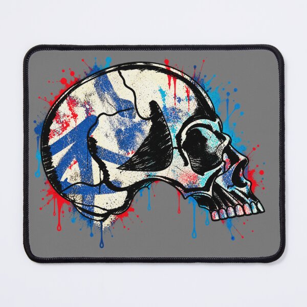Item preview, Splattered Skull – Grunge Horror Art designed and sold by RadManDesigns.