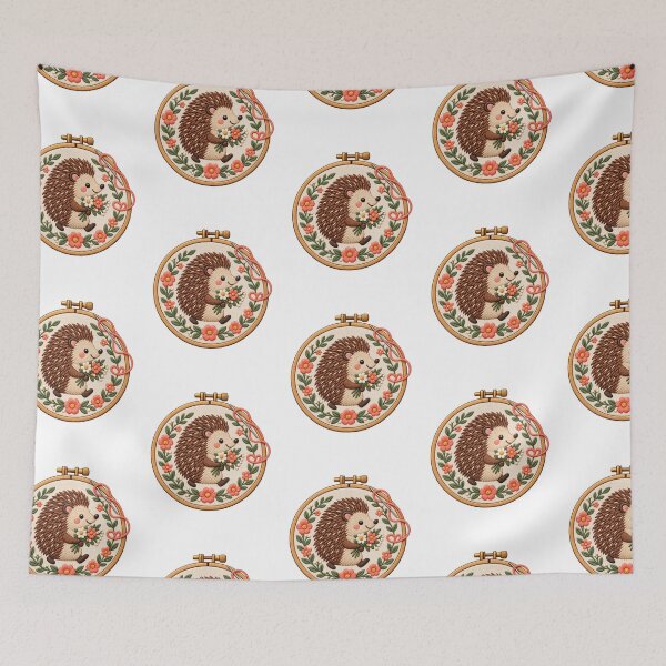 Item preview, Needlepoint Club Floral Animals & Cottagecore Embroidery Art designed and sold by Georain.