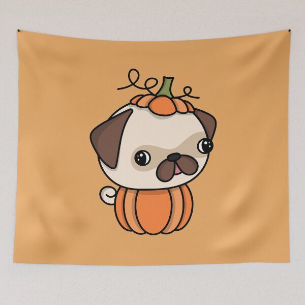 Item preview, Cute Pumpkin Pug - Halloween Kawaii Dog designed and sold by MiaBellaGirl.