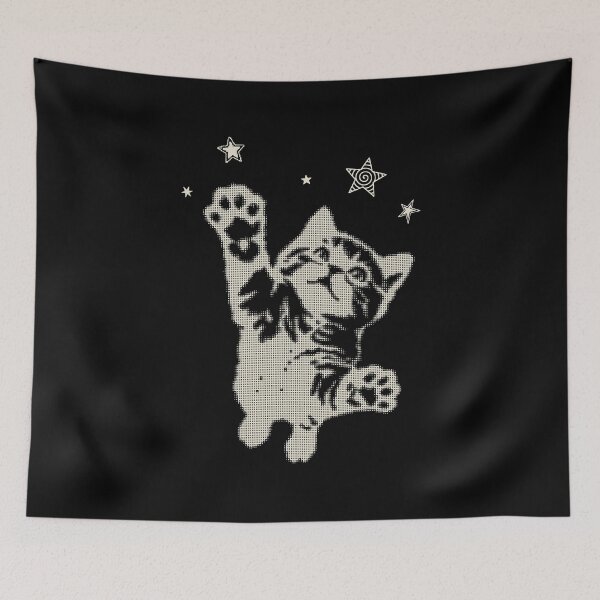 Item preview, Cat Jumping Stars Vintage Y2K  designed and sold by Hedoraxe.