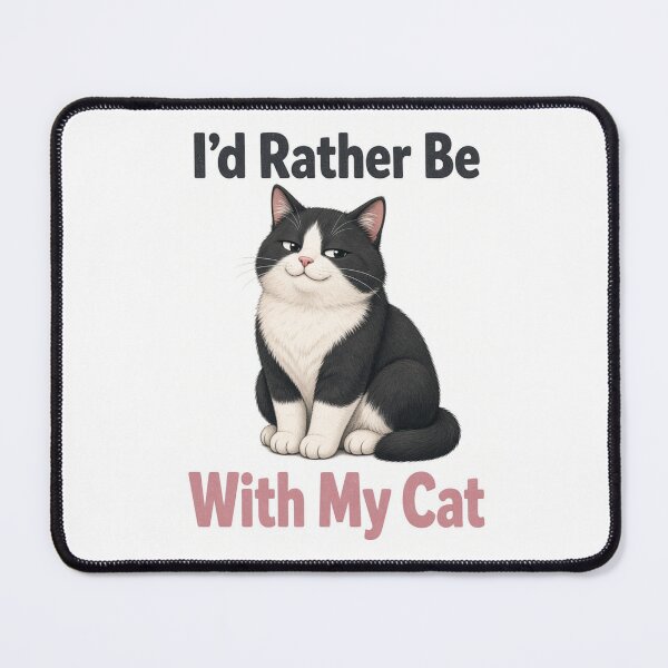 Item preview, I'd Rather Be With My Cat Cute Introvert Cat Shirt designed and sold by FakePeopleSuck.