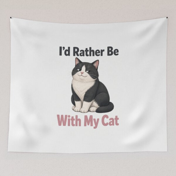 Item preview, I'd Rather Be With My Cat Cute Introvert Cat Shirt designed and sold by FakePeopleSuck.