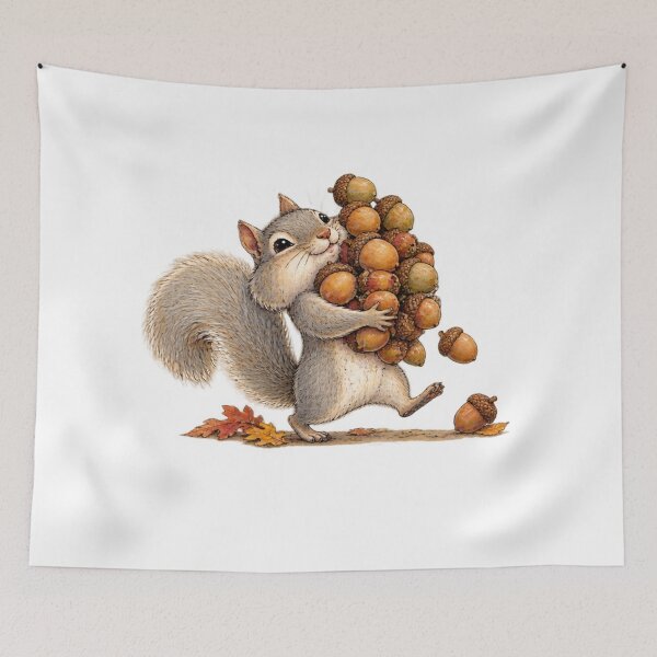 Item preview, Squirrel with Acorns 1A designed and sold by CrumbBumStudio.