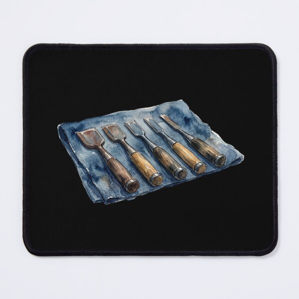 Item preview, Vintage Wood Carving Chisels Watercolor Art Print designed and sold by bvdesignart.