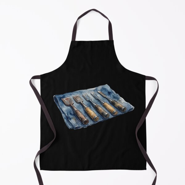 Item preview, Vintage Wood Carving Chisels Watercolor Art Print designed and sold by bvdesignart.