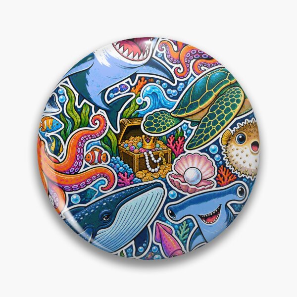 Item preview, Ocean Animal Sticker Bomb – Sharks & Sea Creatures designed and sold by Inked Legacy.