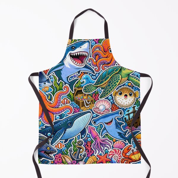 Item preview, Ocean Animal Sticker Bomb – Sharks & Sea Creatures designed and sold by Inked Legacy.