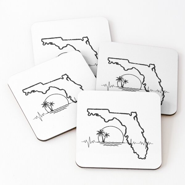 Item preview, Florida Heartbeat Art – My Heart Belongs to Florida Palm Tree Sunset designed and sold by GiftableGems.