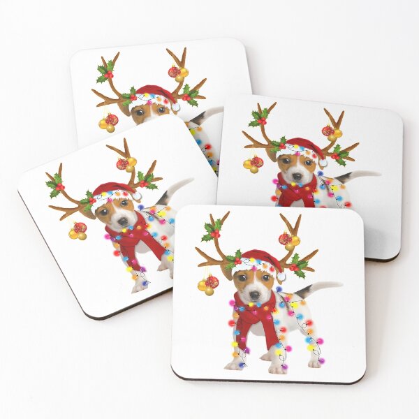 Item preview, Jack Russell Dog Gorgeous Reindeer Christmas Lights Tree Dog Scarf Xmas Santa Claus designed and sold by GuessNexted.