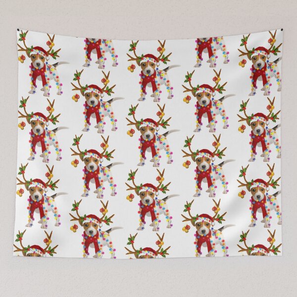 Item preview, Jack Russell Dog Gorgeous Reindeer Christmas Lights Tree Dog Scarf Xmas Santa Claus designed and sold by GuessNexted.
