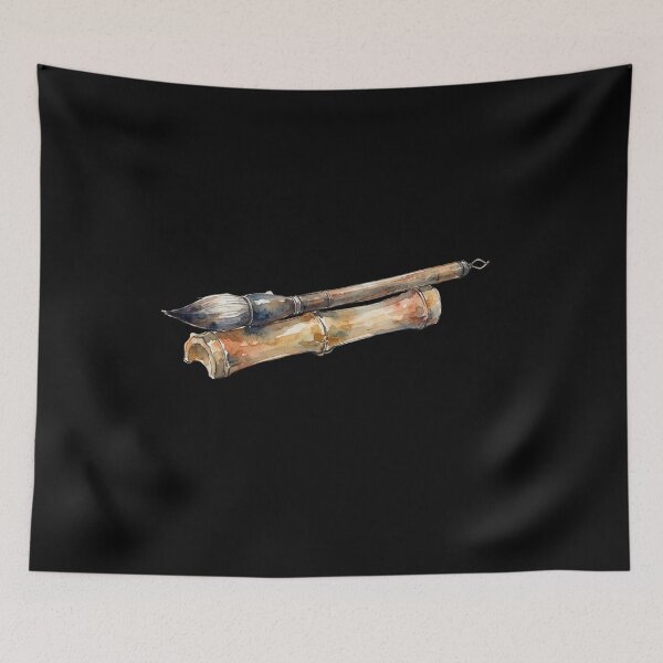 Item preview, Traditional Chinese Calligraphy Brush And Bamboo Holder    designed and sold by bvdesignart.