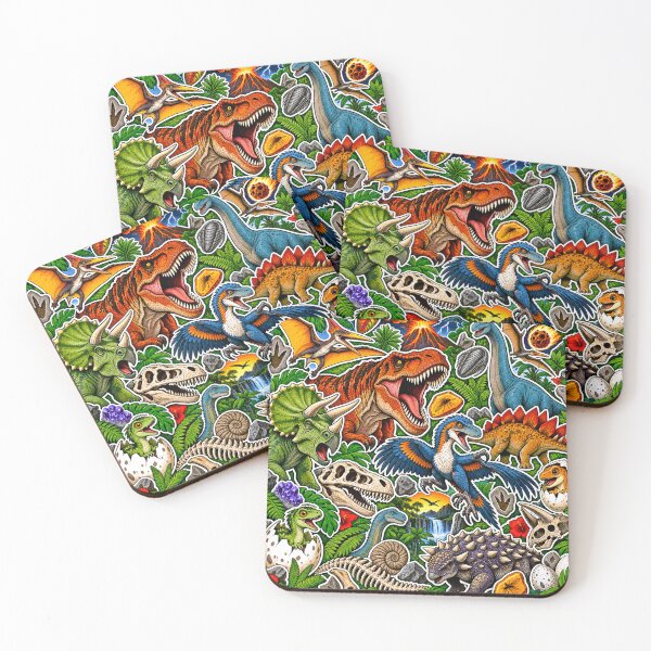 Item preview, Dinosaur Sticker Bomb – Prehistoric Jurassic Fossil Collage designed and sold by Inked Legacy.