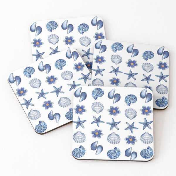 Item preview, Blue Ocean Seashells & Starfish Aesthetic Pattern designed and sold by LunaVales.