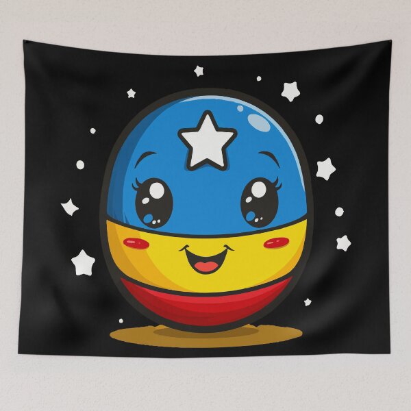 Item preview, Blue Yellow Red kawaii egg designed and sold by RichardRags.