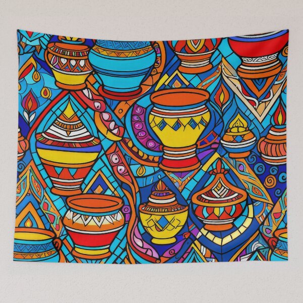 Item preview, Vibrant Moroccan Vases with Exotic Geometric Patterns designed and sold by DEC02.
