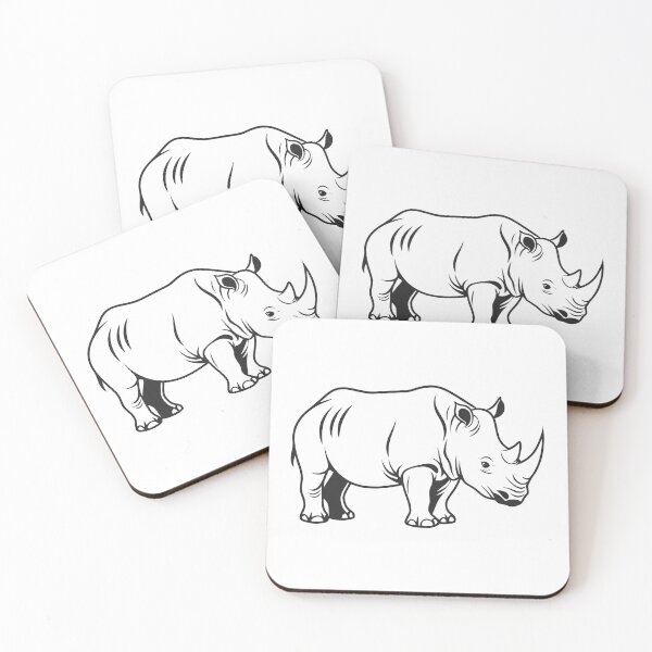 Item preview, Rhino Friendly 2 Line Art Gift designed and sold by OneLine Studio.