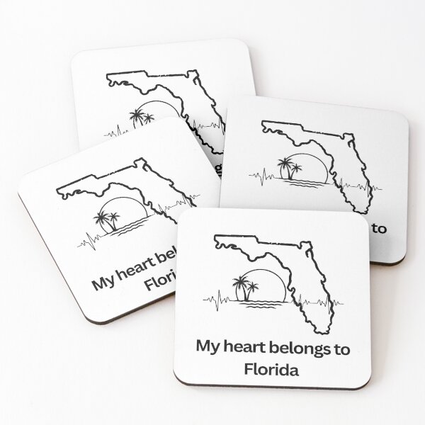 Item preview, Florida Heartbeat Art – My Heart Belongs to Florida Palm Tree Sunset designed and sold by GiftableGems.