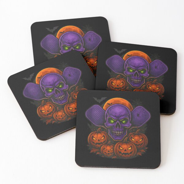 Item preview, Spooky Dink Pumpkin Head Skeleton Pickleball Halloween designed and sold by ZariahNey.