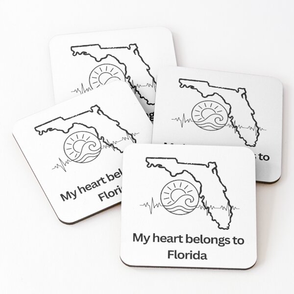 Item preview, My Heart Belongs to Florida - Ocean Wave Heartbeat designed and sold by GiftableGems.