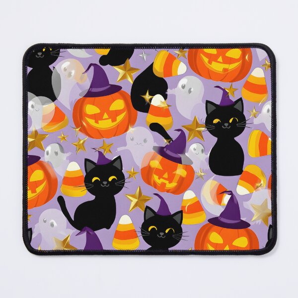 Item preview, Cute Black Cat, Pumpkins and Candy Corn designed and sold by AlyssasCreativeBoutique.
