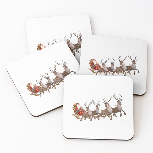 Item preview, Santa Claus Reindeer Sleigh Santa Sleigh Reindeer Antlers Christmas Decorations Deer Prnt. designed and sold by GuessNexted.