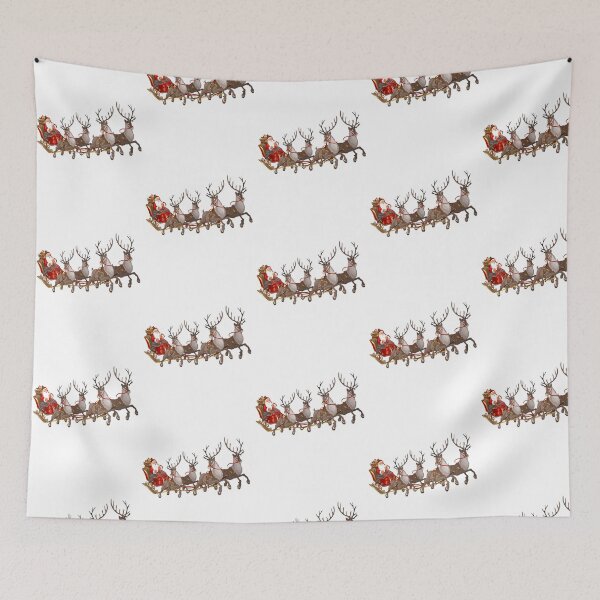 Item preview, Santa Claus Reindeer Sleigh Santa Sleigh Reindeer Antlers Christmas Decorations Deer Prnt. designed and sold by GuessNexted.
