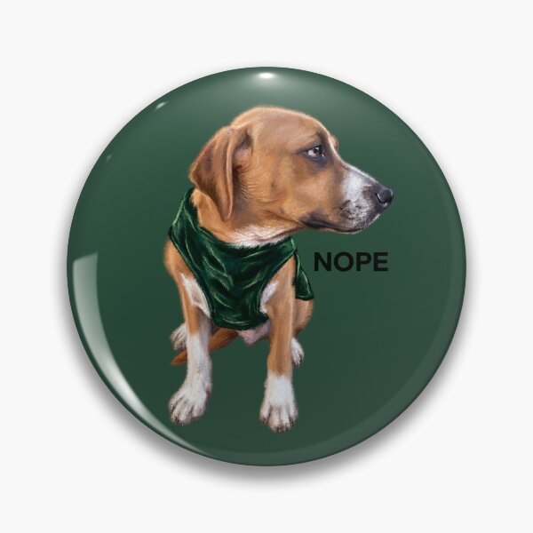 Item preview, Sassy Dog Wearing Vest "NOPE" Portrait designed and sold by RescueHeart10.