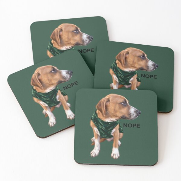 Item preview, Sassy Dog Wearing Vest "NOPE" Portrait designed and sold by RescueHeart10.