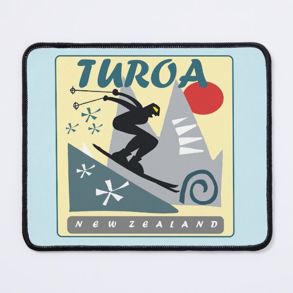 Item preview, Turoa Skiing Mount Ruapehu New Zealand designed and sold by Al Benge - NZ & Australian Art.