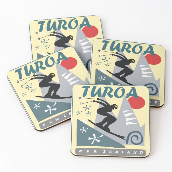 Item preview, Turoa Skiing Mount Ruapehu New Zealand designed and sold by Al Benge - NZ & Australian Art.