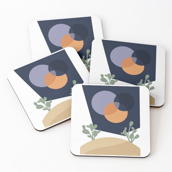 Item preview, Desert Moon Circles – Minimalist Abstract Celestial Nature Art designed and sold by meghnad.