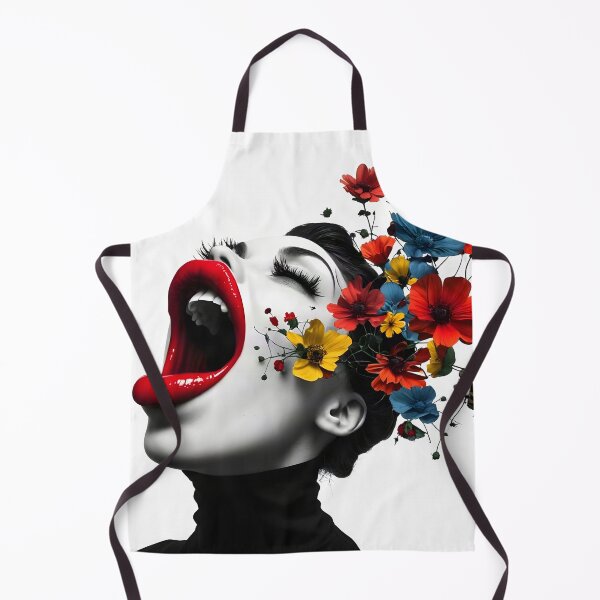 Item preview, Surreal Woman Speaking Flowers Portrait Art Prints and Merch  designed and sold by UrbanTempleArt.