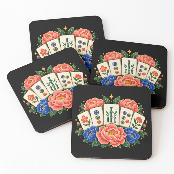 Item preview, Mahjong Beginner Club – Colorful Botanical Tile Art designed and sold by Georain.