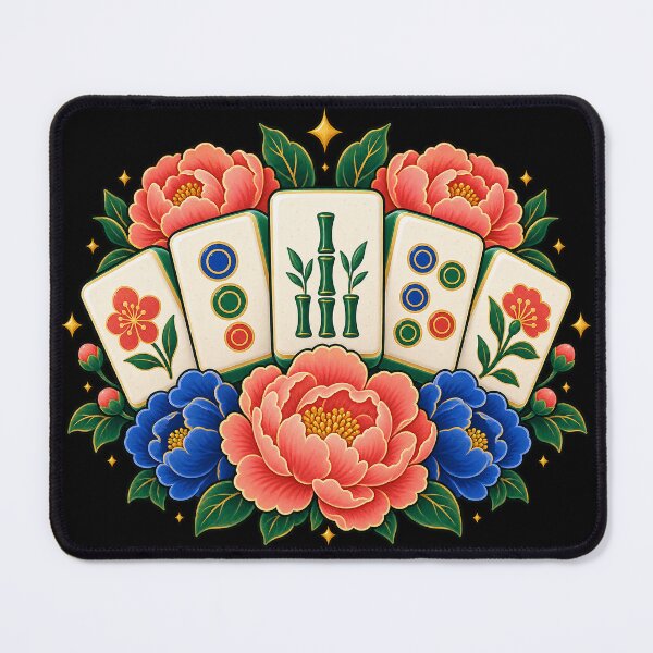 Item preview, Mahjong Beginner Club – Colorful Botanical Tile Art designed and sold by Georain.