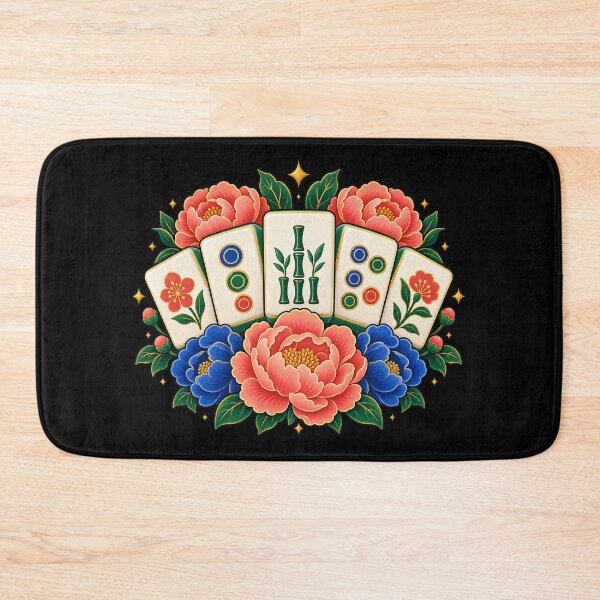 Item preview, Mahjong Beginner Club – Colorful Botanical Tile Art designed and sold by Georain.