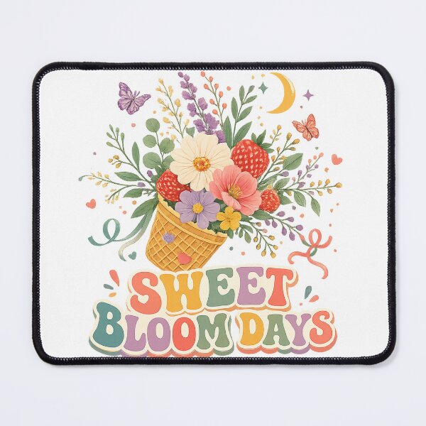 Item preview, Sweet Bloom Days Floral Strawberry Bouquet Pastel Cottagecore Art Design designed and sold by inkoutninja.