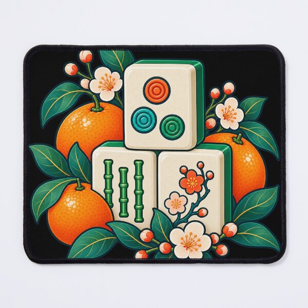 Item preview, Mahjong Beginner Club – Colorful Botanical Tile Art designed and sold by Georain.
