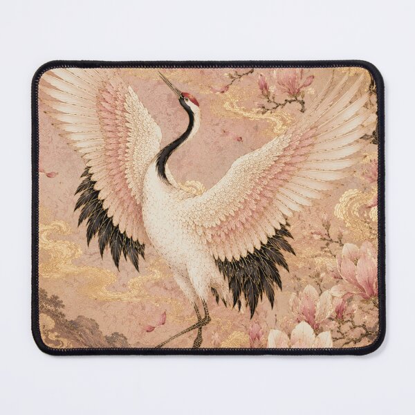 Item preview, Magnolia Crane Amid Golden Clouds designed and sold by atanasiaslivert.