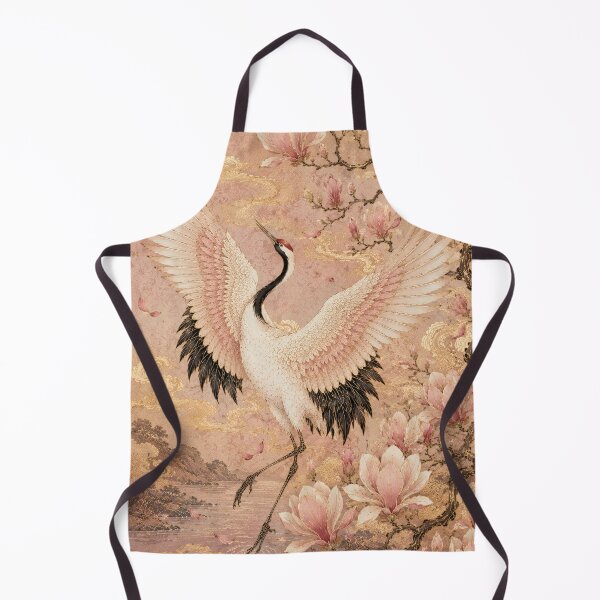 Item preview, Magnolia Crane Amid Golden Clouds designed and sold by atanasiaslivert.