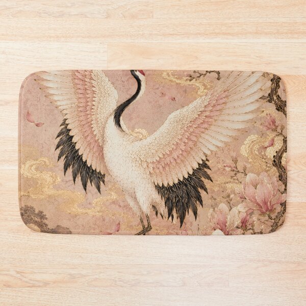 Item preview, Magnolia Crane Amid Golden Clouds designed and sold by atanasiaslivert.