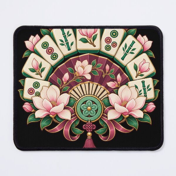 Item preview, Mahjong Beginner Club – Colorful Botanical Tile Art designed and sold by Georain.