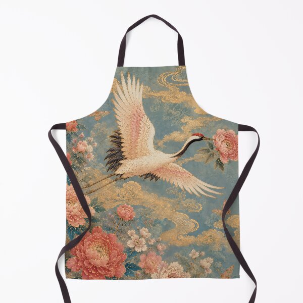 Item preview, Gilded Crane Among Peonies designed and sold by atanasiaslivert.