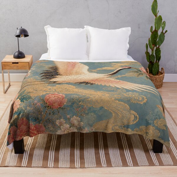 Item preview, Gilded Crane Among Peonies designed and sold by atanasiaslivert.